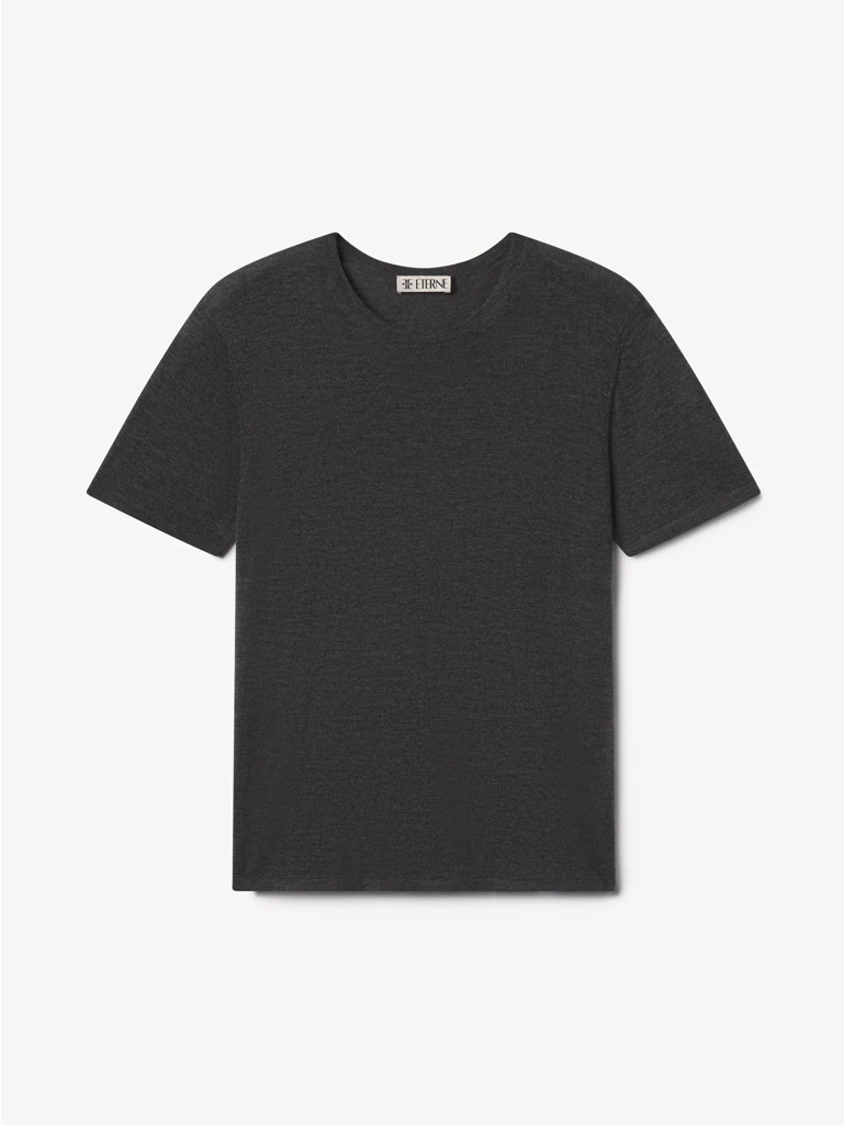 Nwt Eterne Heather Charcoal Short-Sleeve Boyfriend Crew Neck Tee